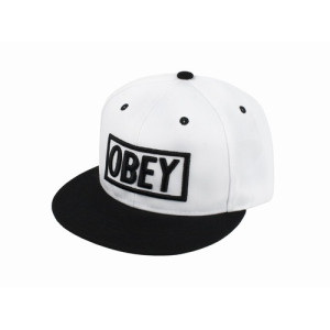 Бейсболка peaked cap OBEY Белый One sizе Черный (23259)