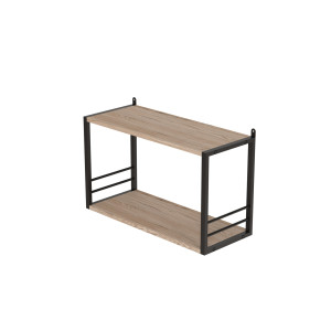 Книжная полка универсальная Ferrum-decor Стим 1 38x63x26 черный ДСП Дуб Сан-Марино 16мм (XK00020)