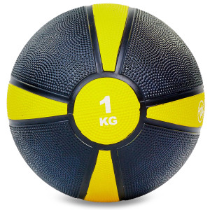 Мяч медицинский медбол Zelart Medicine Ball FI-5122-1 1 Черный-Желтый