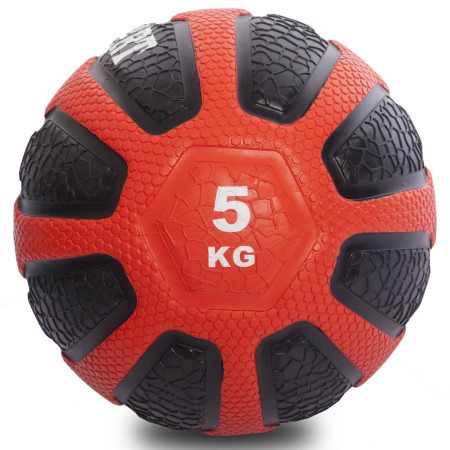 М'яч медичний медбол Zelart Medicine Ball FI-0898-5 5 Чорний-червоний