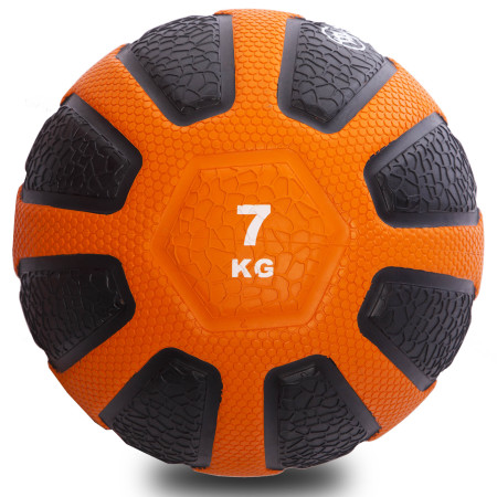 М'яч медичний медбол Zelart Medicine Ball FI-0898-7 7 Чорний-Помаранчевий