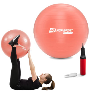 Фитбол Hop-Sport 55 см Розовый + насос. Photo 3