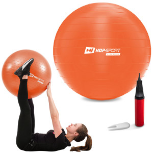 Фитбол Hop-Sport 65 см Оранжевый + насос. Photo 3