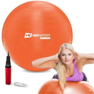 Фитбол Hop-Sport 65 см Оранжевый + насос. Photo 2