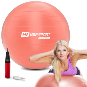 Фитбол Hop-Sport 75 см Розовый + насос. Photo 2