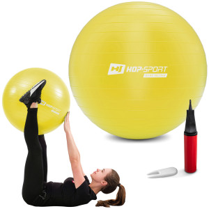 Фитбол Hop-Sport 75 см Желтый + насос. Photo 3