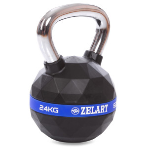 Гиря PU с хромированной ручкой Кроссфит Zelart FI-1973-24 24кг