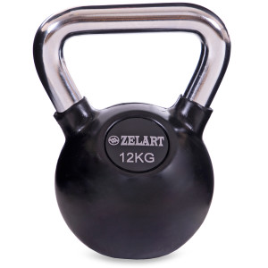 Гиря обрезиненная Zelart ТА-5162-12 12кг Черный