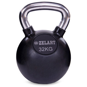 Гиря обрезиненная Zelart ТА-5162-32 32кг Черный