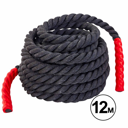 Канат для кроссфита COMBAT BATTLE ROPE Zelart FI-5311-12 черный