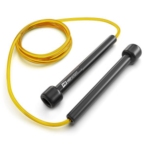 Скакалка Hop-Sport Crossfit NEW з пластиковыми ручками HS-P025JR желтая. Photo 2