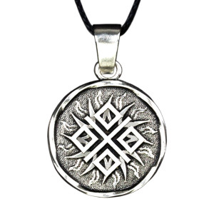 Кулон Silvering двухсторонний Славянский оберег Макошь Серебристый 1,9х1,9х0,22 см (13160)
