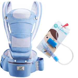 Хипсит Эрго-рюкзак Baby Carrier 6 в 1 Джинсовый + Детский назальный аспиратор (vol-1437)