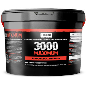 Гейнер для массы мышц энергии и силы – Extremal 3000 Maximum 1000 г Шоколадный крем (1000325569)