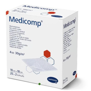 Стерильные салфетки из нетканого материала Paul Hartmann Medicomp 10х10 см 2х25 шт