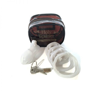 Пояс верности Bdsm4u белый Holy Trainer Chastity Device V2 ZC092