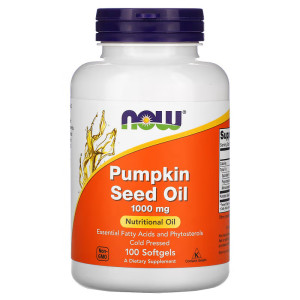 Тыквенное масло Now Foods Pumpkin Seed Oil 1000 мг 100 мягких капсул