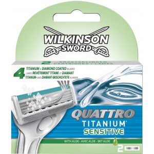 Сменные кассеты Wilkinson Sword Schick Quattro Titanium Sensitive 2 шт 02374