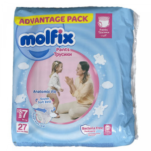 Подгузники-трусики Molfix 7 XX large 19+ кг 27 шт