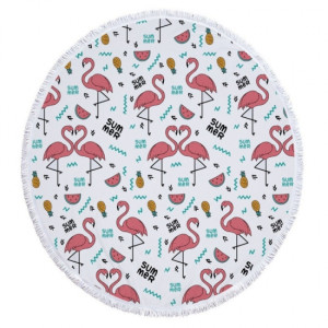 Пляжный коврик No Brand Summer Flamingo Разноцветный (hub_dvnr3a)