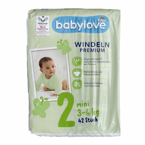 Детские подгузники Babylove Premium 2 mini (3-6 кг) 42 шт