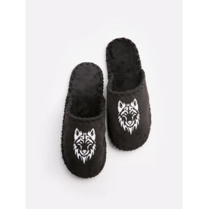 Мужские домашние тапочки Family Story Волк Черный 46-47 (n0101-47e-006w)