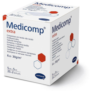 Стерильные сорбционные салфетки из нетканого материала Paul Hartmann Medicomp Extra 5х5 см 2х25 шт