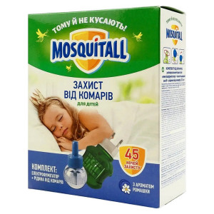 Электрофумигатор с жидкостью от комаров Mosquitall Нежная защита для детей 45 ночей 30 мл (4820185021296)